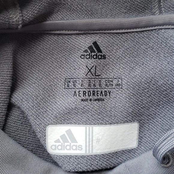 Rare Adidas Warm-Up Hoodie Men XL Gray Basketball Travel Team 3SSB Circuit Logo - Picture 16 of 16